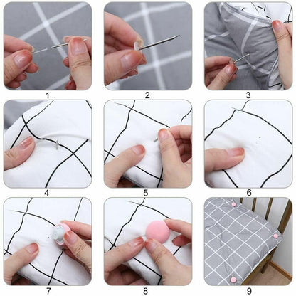 Mushroom Shape Quilt Bedsheet Fixing Clips (Pack Fo 6)